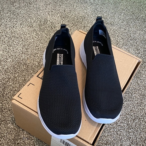 Skechers Shoes - Skechers Women's Black Slip-On Air Cooled GOGA Mat Athletic Shoes